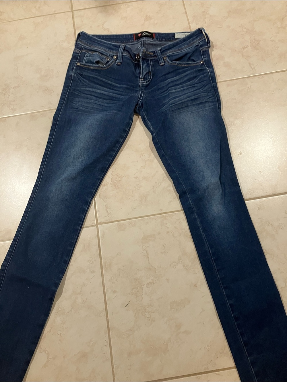Guess Women's Skinny Stretch Jeans in Dark Blue Wash